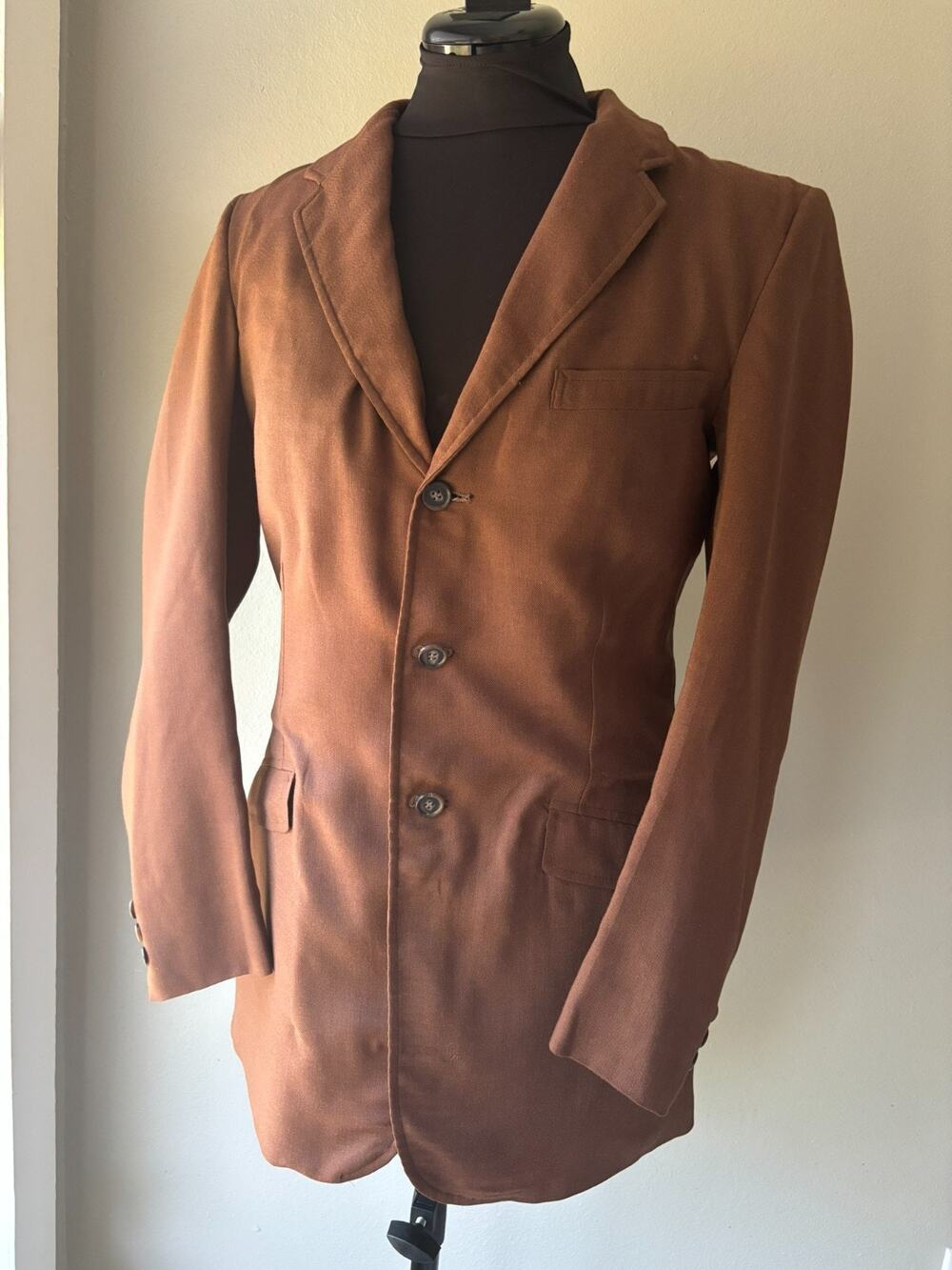 Vintage 1970s Miller’s Equestrian Brown Riding Jacket 35” Chest Slim Fit